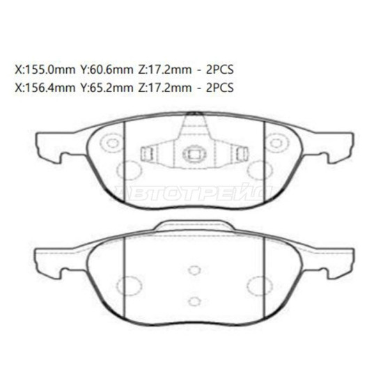 Колодки тормозные перед FORD FOCUS II/III/IV/KUGA I/KUGA II/MAZDA 3 BK/BL/PREMACY CP/CR/VOLVO S40 CTR