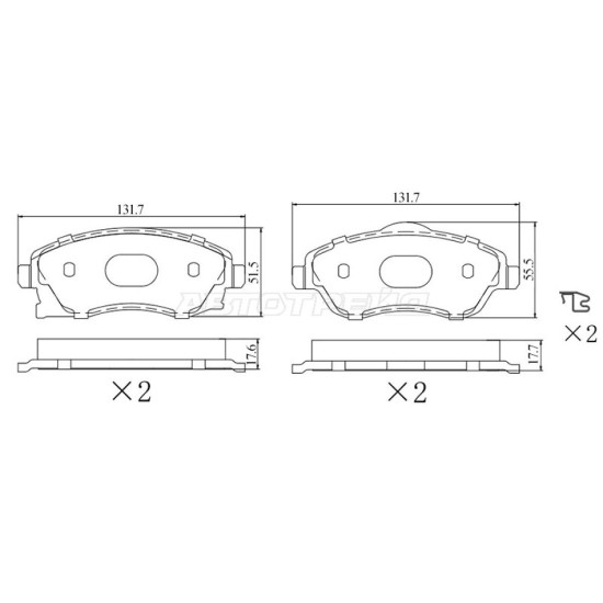 Колодки тормозные перед OPEL CORSA C 00-06/MERIVA A 03-10 SAT