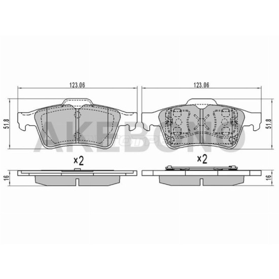 Колодки тормозные зад MAZDA 3 03-13 FORD FOCUS 04- AKEBONO